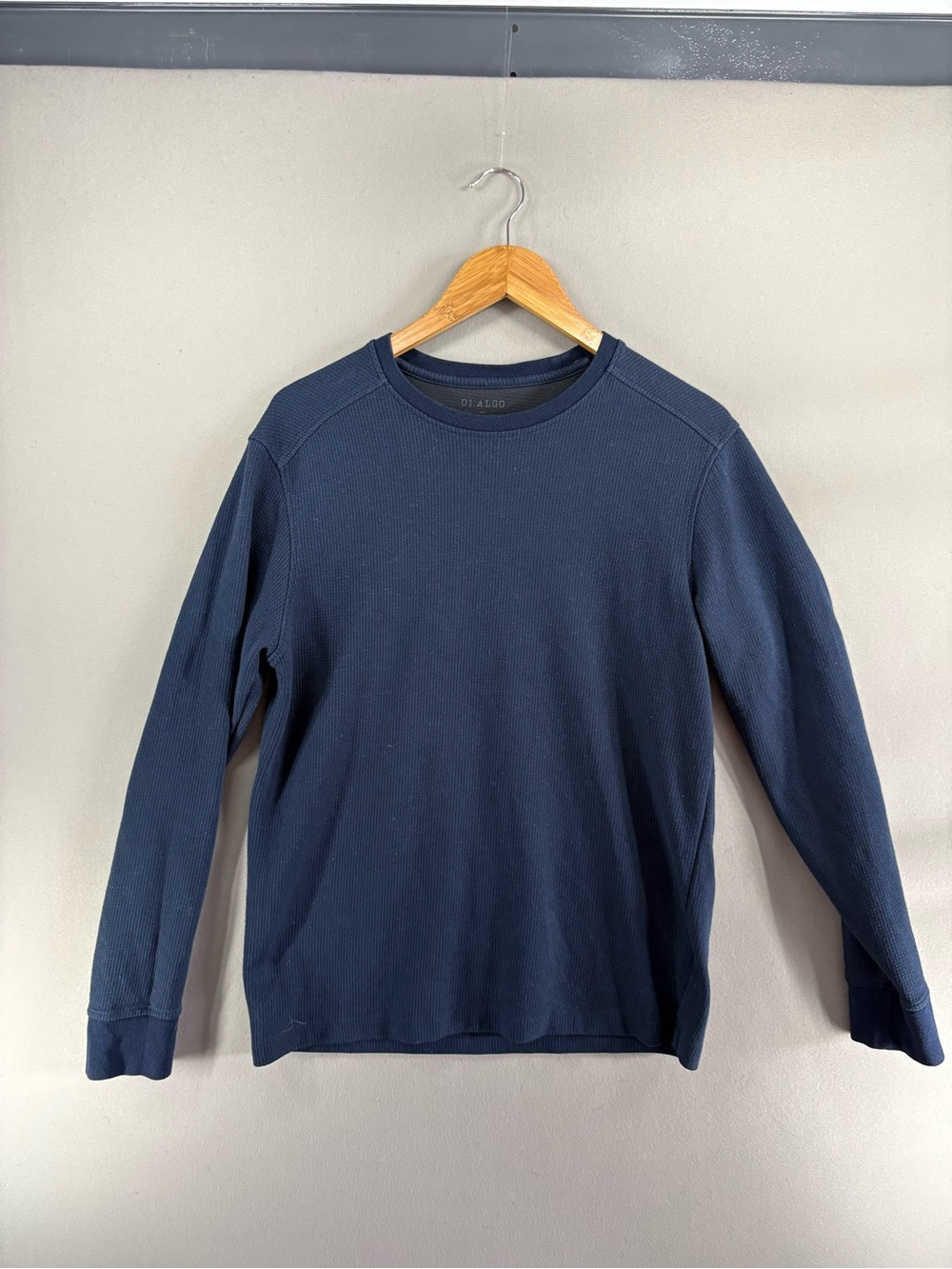 01. ALGO Performance  T-Shirt Men's M Long Sleeve Navy Blue Wicking UPF 40